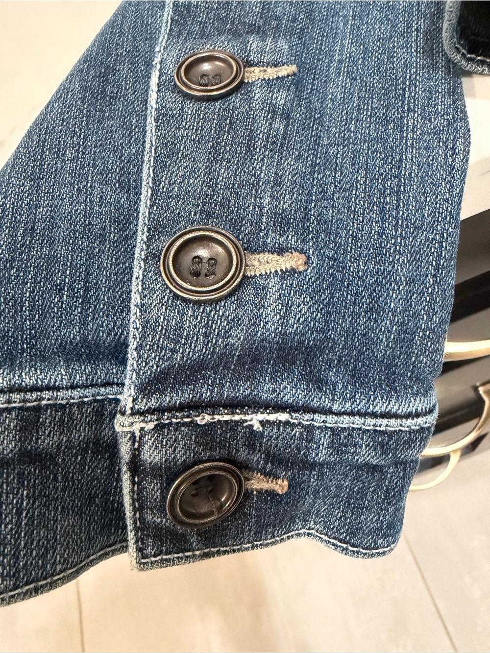 INC International Concepts Women's Blue Denim Blazer with Patch Pockets - Picture 3 of 5